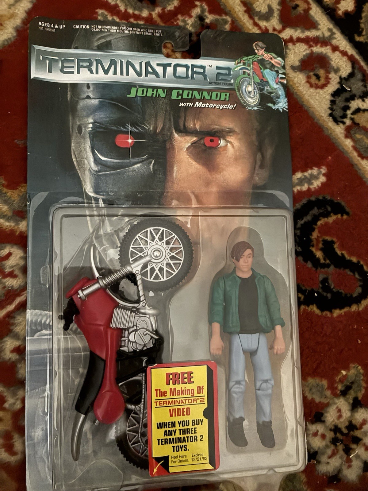 Unopened Terminator 2 John Connor with Motorcycle Action Figure KENNER 1991