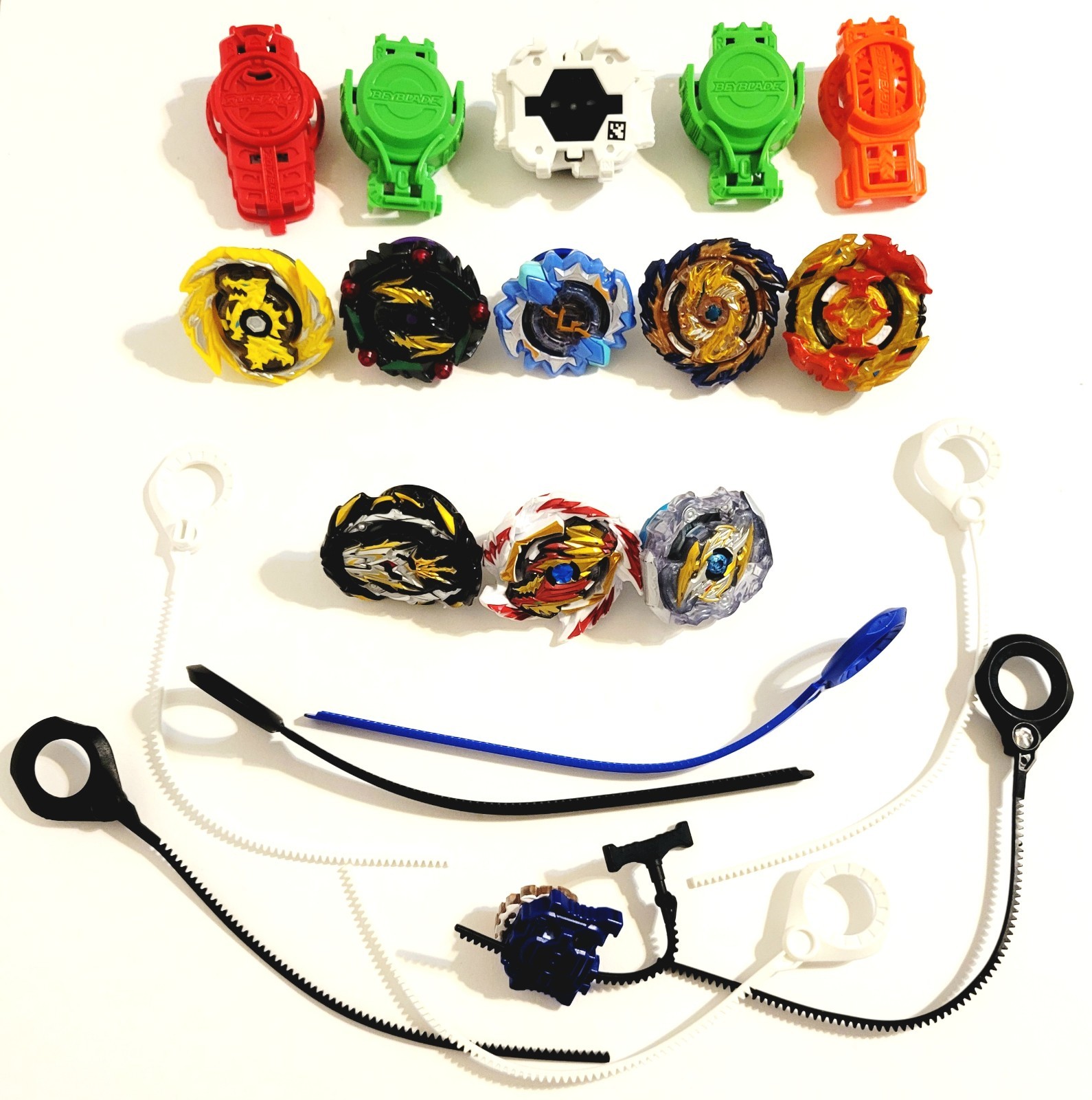 Hasbro Takara Tomy Beyblade Battle Game Lot Top Spinners Cords Spin Launchers