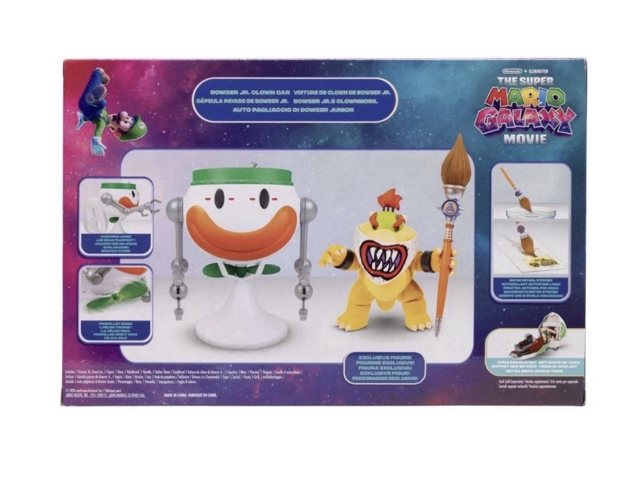 The Super Mario Galaxy Movie 5″ Bowser Jr. Action Figure Clown Car Paintbrush