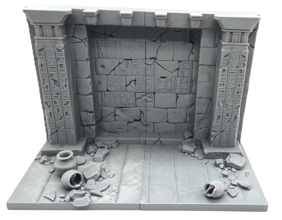 Ancient Temple Ruins Diorama Display | Indiana Jones Style Tomb Background