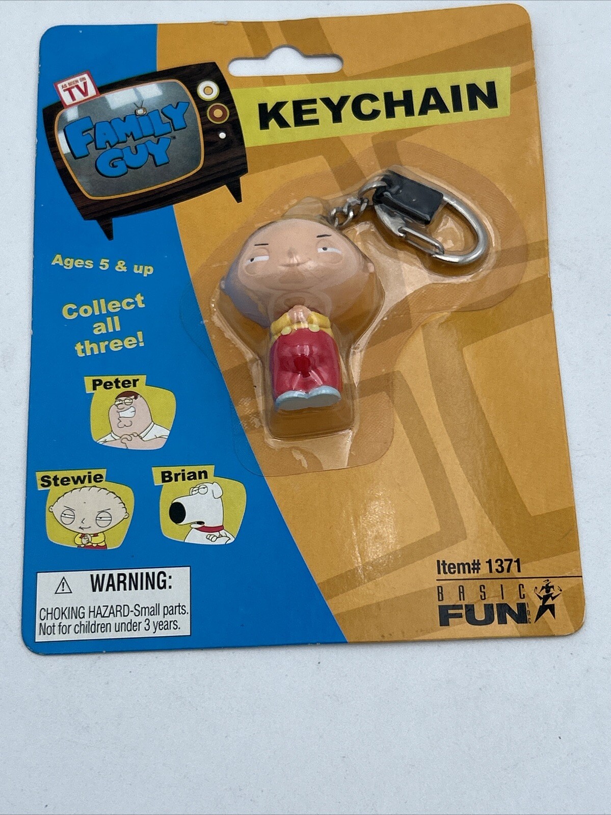 Family Guy Stewie Griffin Bendable Figure Keychain Basic Fun Inc #1371 – New
