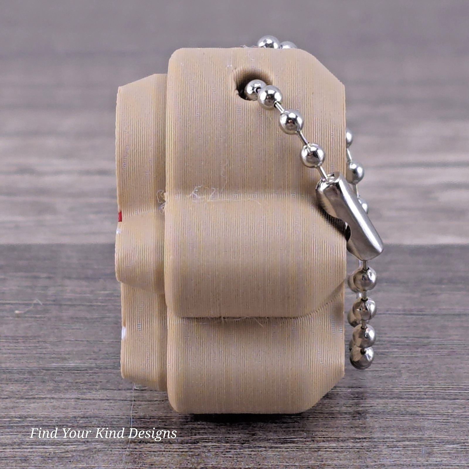 Gingerbread Man Clicker with Red Scarf– 3D Printed Fidget Toy with Keychain