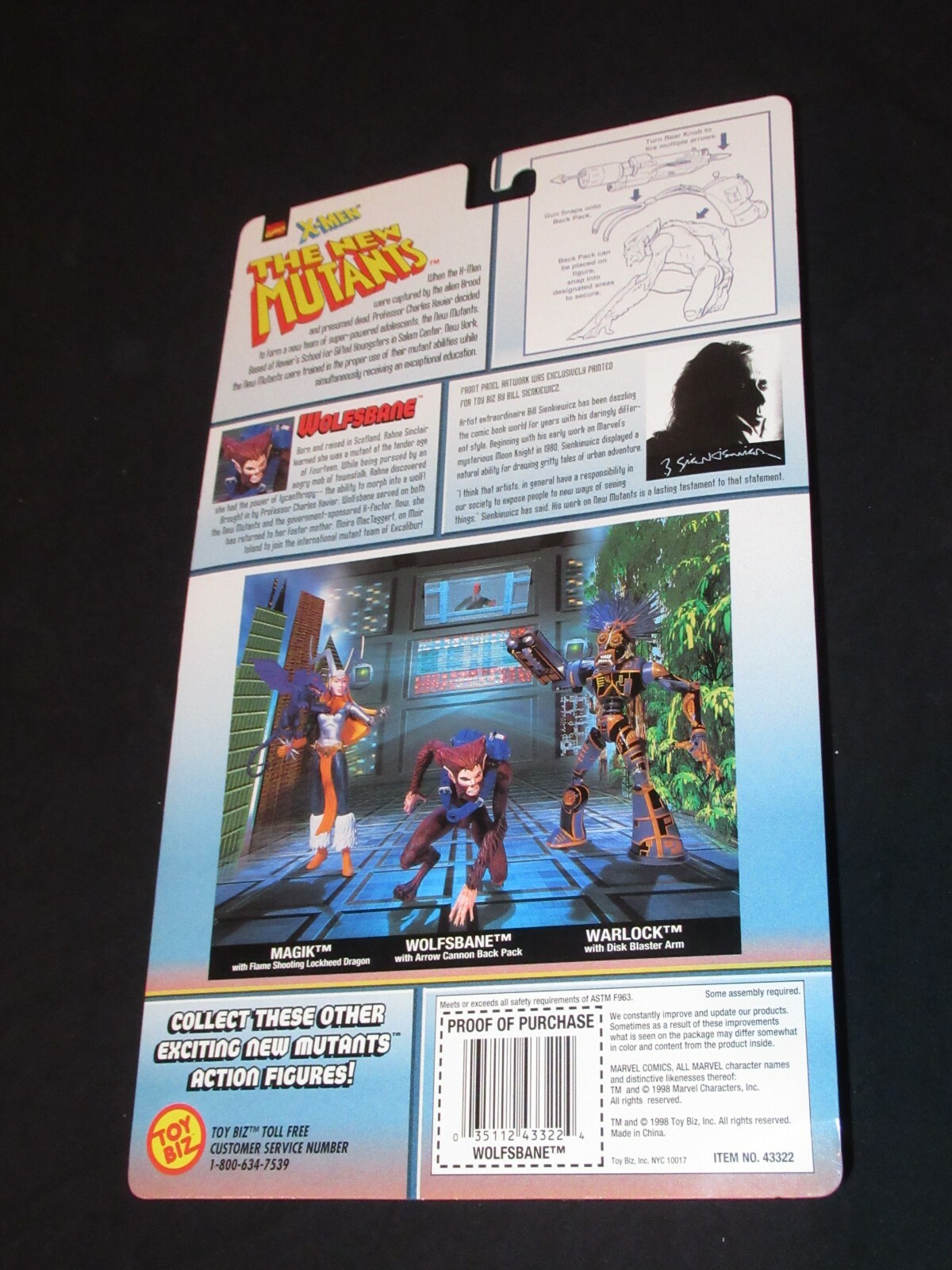 Vintage X-Men The New Mutants Wolfsbane Action Figure Toy Biz NEW Sealed