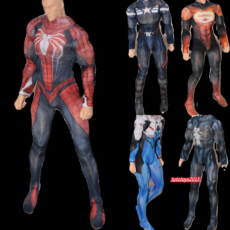 1:12 Scale Elastic Tight Bodysuit Clothes For 6 ” Male Action Figure Body Doll
