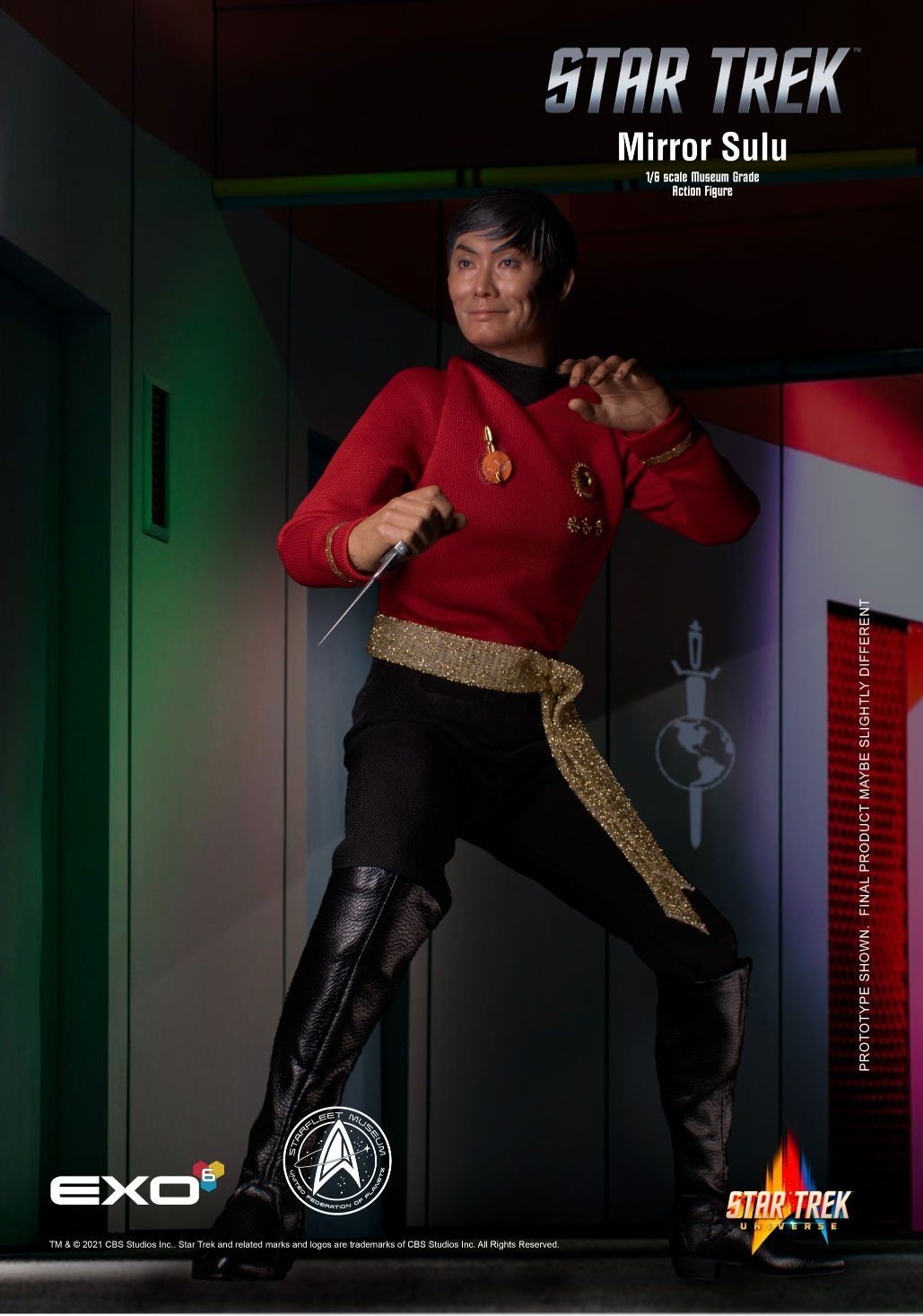 Star Trek TOS Mirror Universe Sulu 1/6 Action Figure EXO-6 New USA Seller OOP