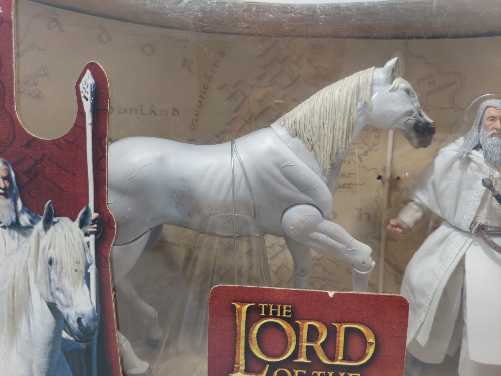 TOYBIZ LORD OF THE RINGS Two Towers GANDALF & SHADOWFAX DELUXE Horse RIDER SET