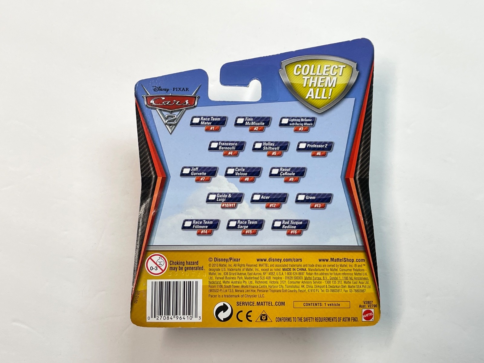 DISNEY PIXAR CARS 2 ACER COLLECTOR NO. 12