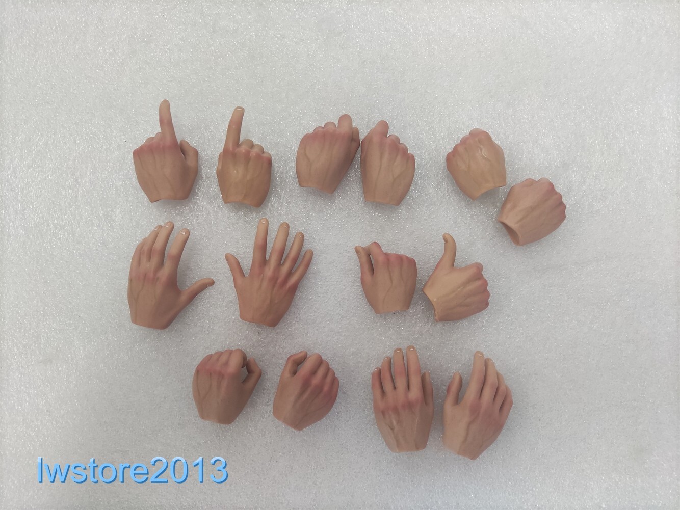 US 7 Pairs 1/6 Hands Shape Model For 12″ Male Worldbox Action Figure Body Toys
