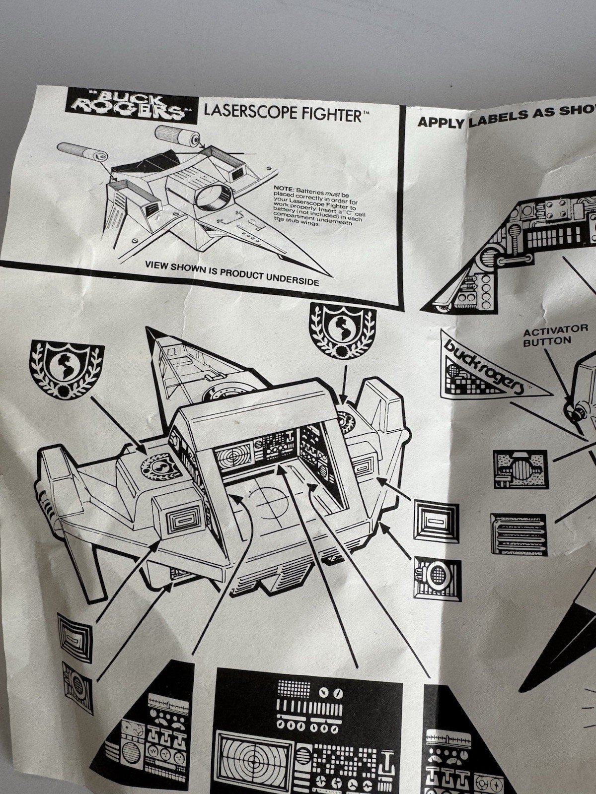 Vintage 1979 Mego Buck Rogers Laserscope Fighter In Open Box Complete White!