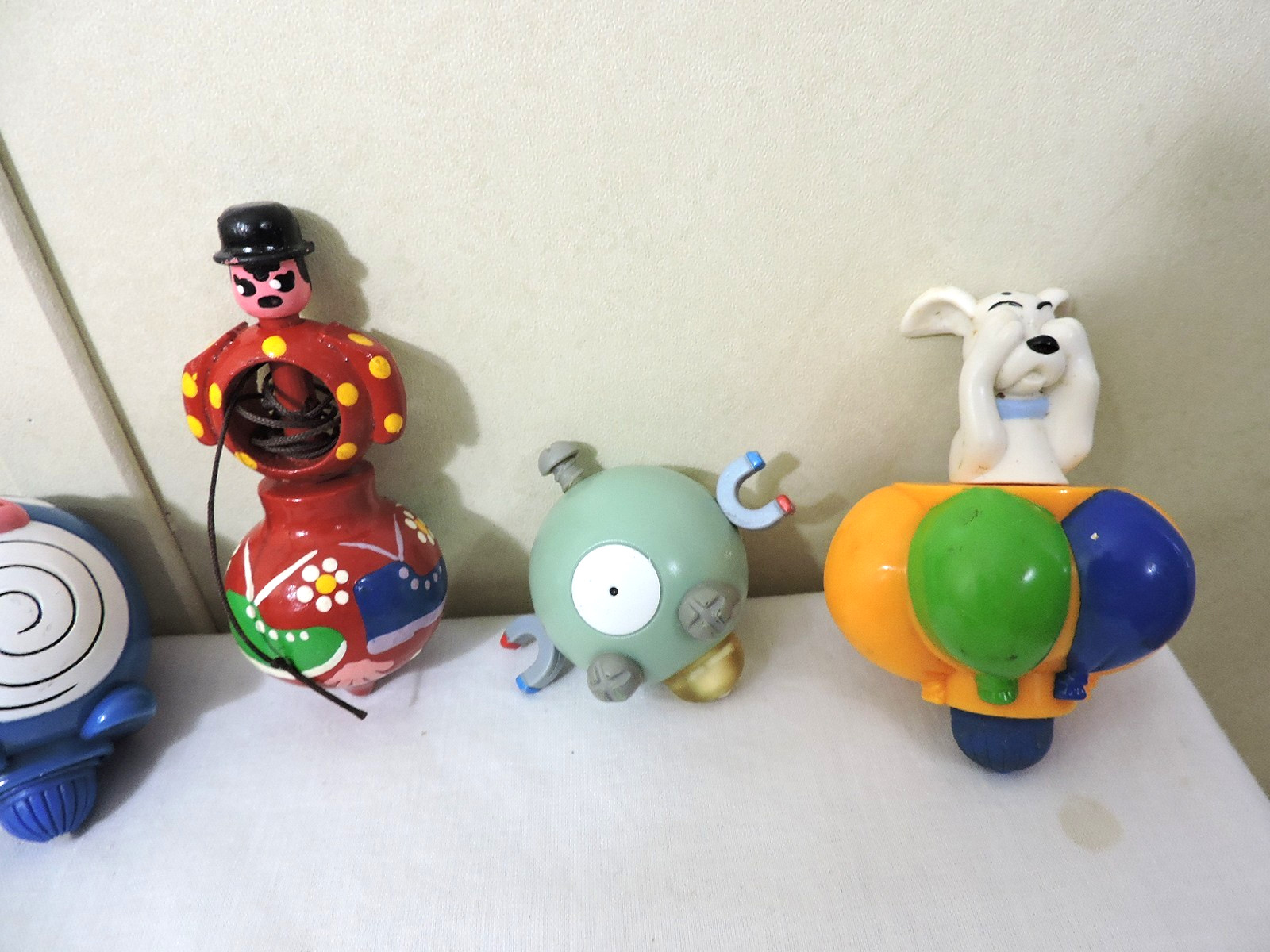 Vintage Poliwag, Gengar & Magnemite Pokemon, Dalmatian, Buck Cluck, Wood Top Lot