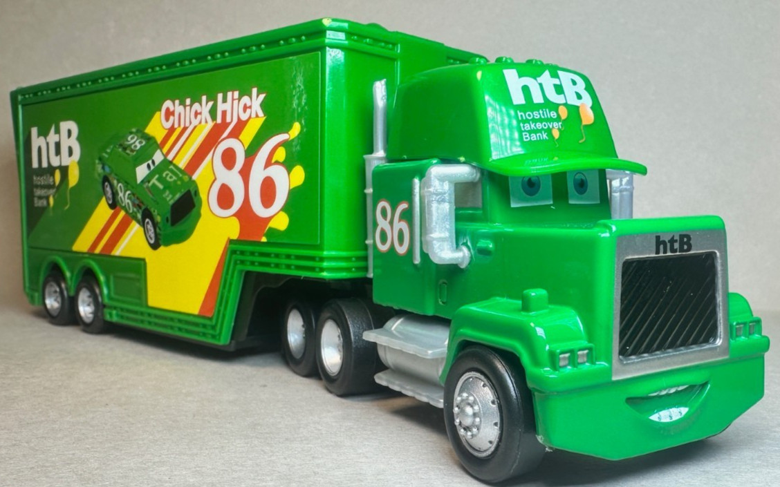 Disney Pixar Cars Chick Hicks Hauler Semi #86 Piston Cup Diecast Deluxe 1:55 FC