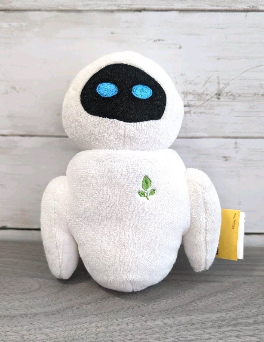 Eve Robot Disney Pixar Wall-E Eva Plush 7″ Rotating Head, Squinting eyes