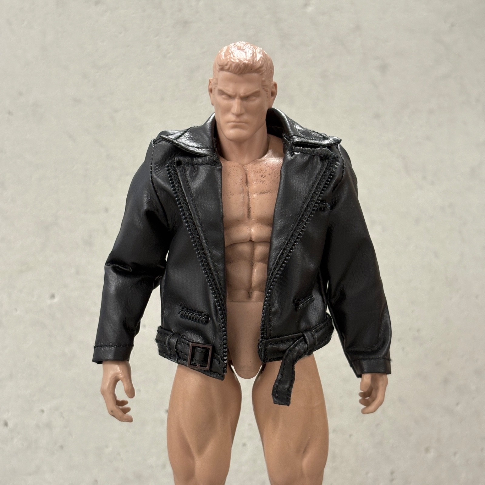 PB-MF-SUPB: 1/12 Faux Leather Jacket for McFarlane Superboy, 6″ muscular body