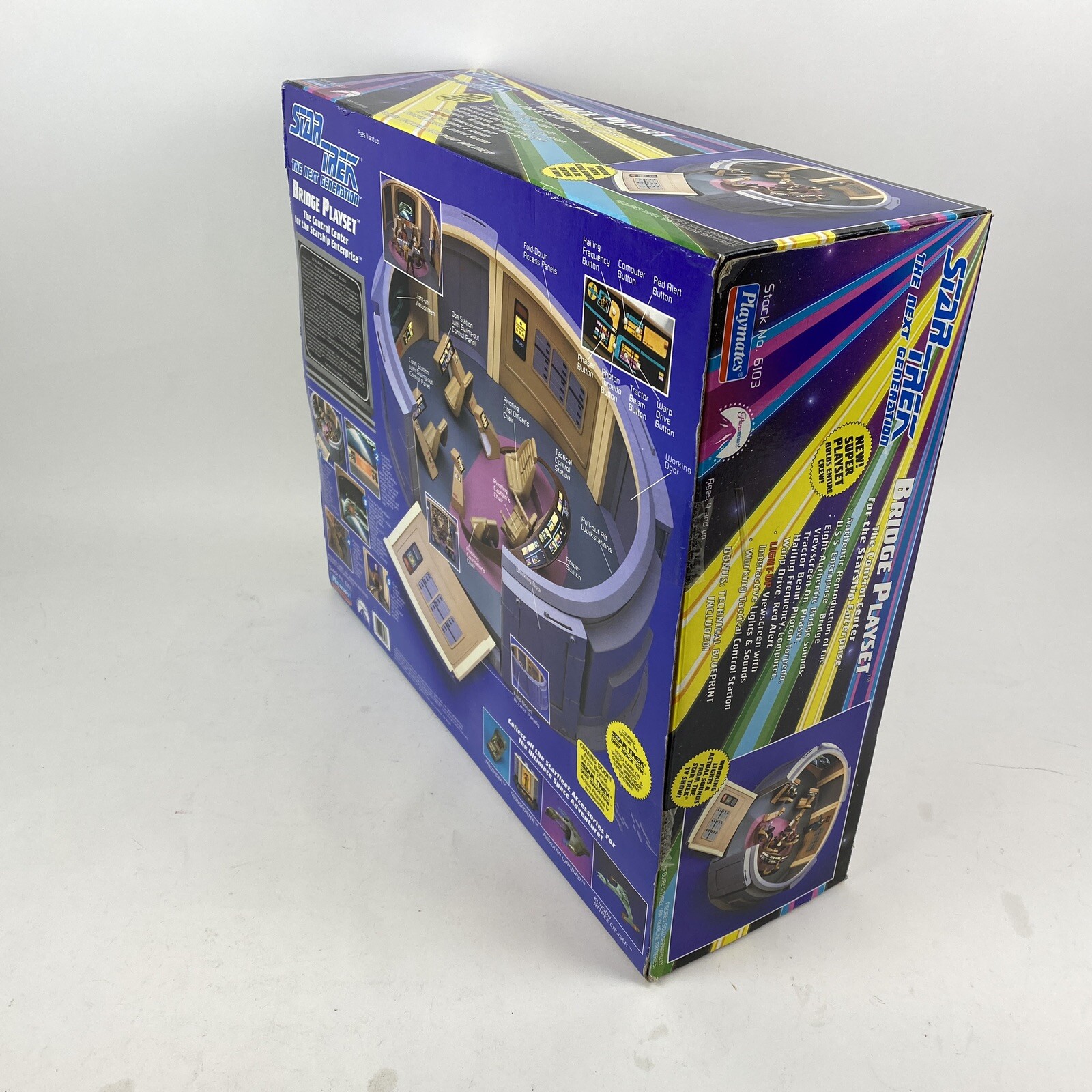 1993 Playmates STAR TREK The Next Generation Enterprise Bridge Playset 3x FIGS!