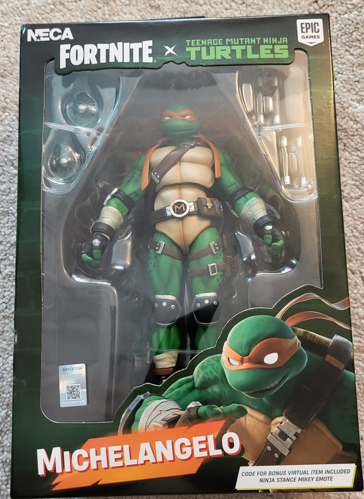 NECA Teenage Mutant Ninja Turtles x Fortnite Michelangelo Action Figure New