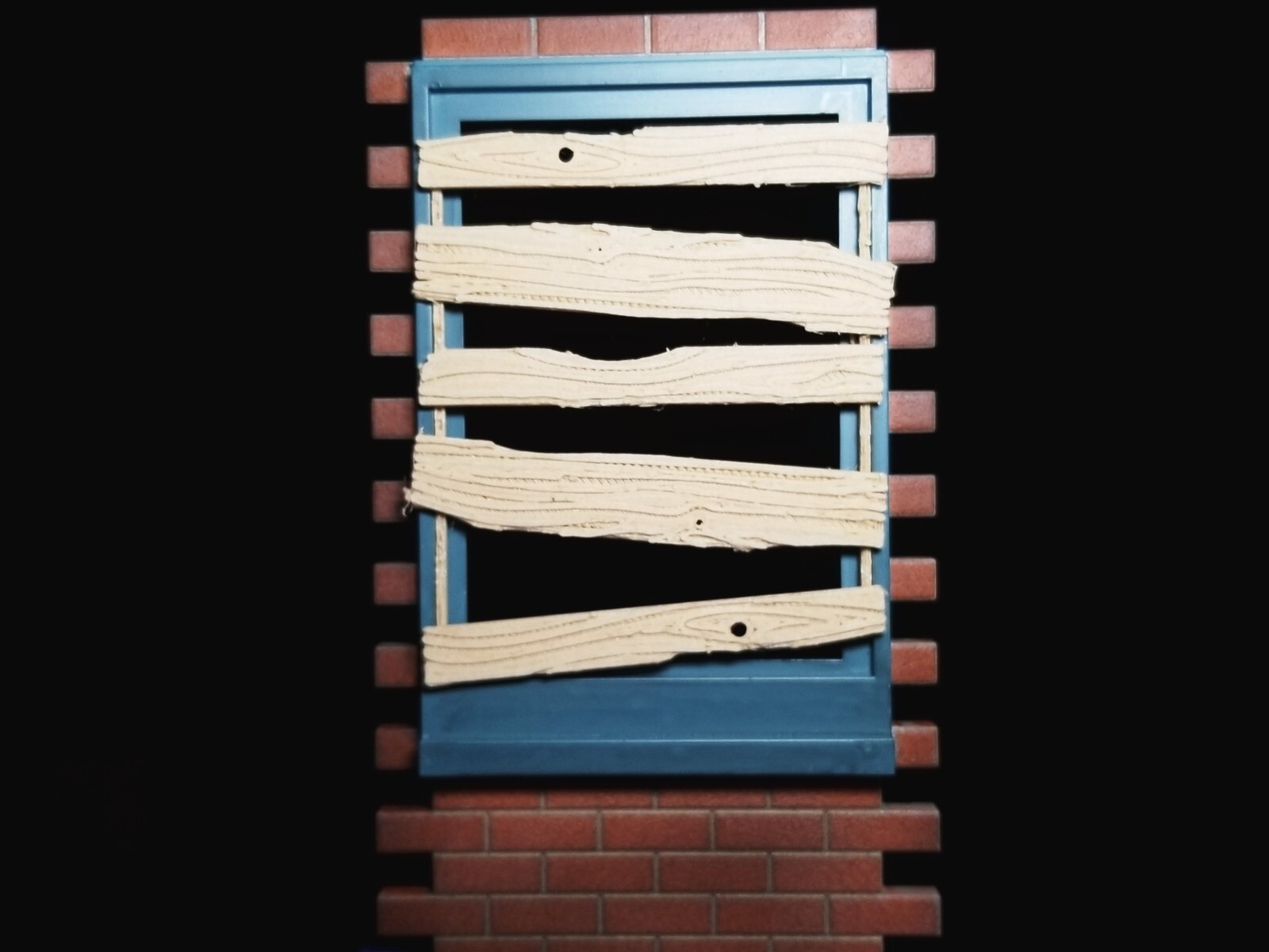 Boarded-Up Window Accessorie for NECA Diorama Street Scene and DIY Diorama Proje