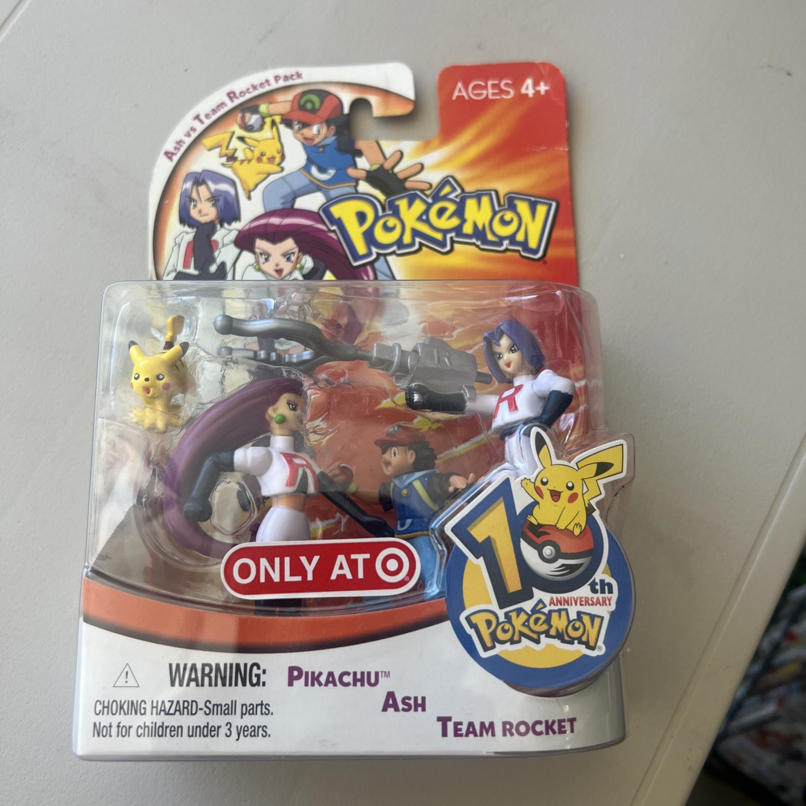 Pokemon 10th Anniversary Ash VS team Rocket Pack Target Figures. New Old Stock