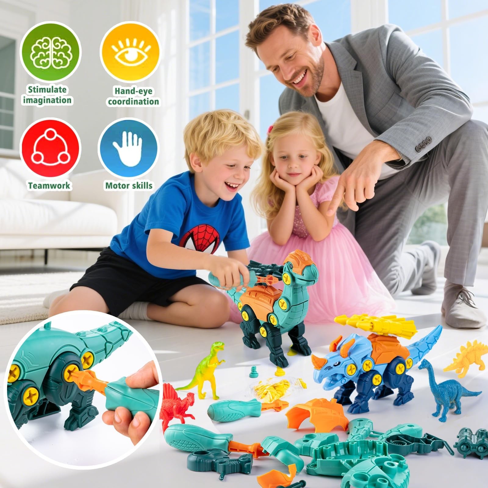 Betlys Dinosaur Toys For 3 4 5 6 7 8 Year Old Boys Take Apart Dinosaur Toys For