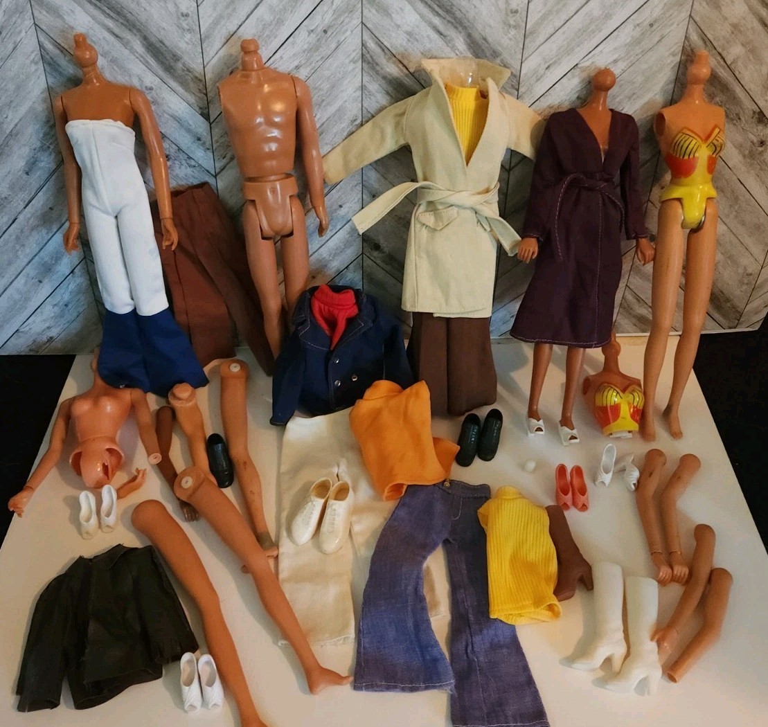 Mego Vintage 1970’s Random Lot of Body Parts Clothes etc.. 12 Inch Sold as Is