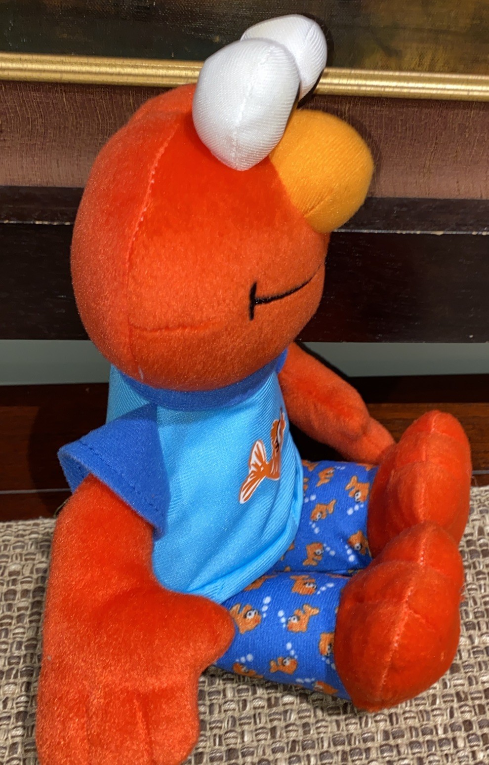Sesame Street Elmo Sleepy Time Snores Music Sound Fish PJ’s 12″ Plush Hasbro