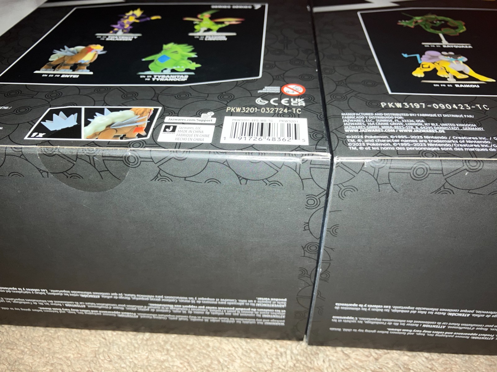 Jazwares Pokémon Entei Suicune Raikou Select Trainer Series