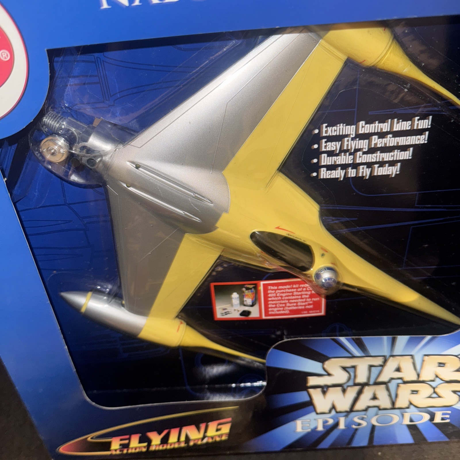 Star Wars Episode 1 Naboo Fighter cox vintage control line rc plane