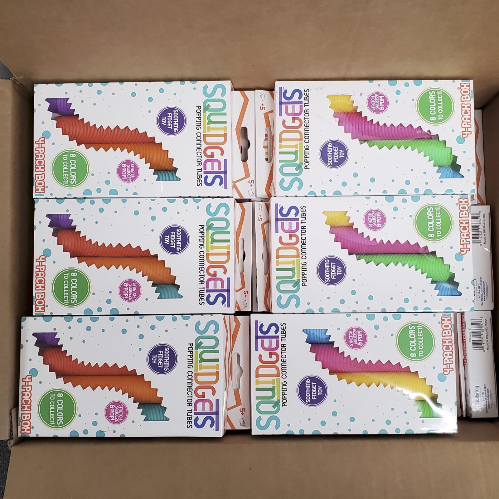 Squidgets Boxed Popping Connector Tubes – Wholesale Lot of 66 Sealed Boxes