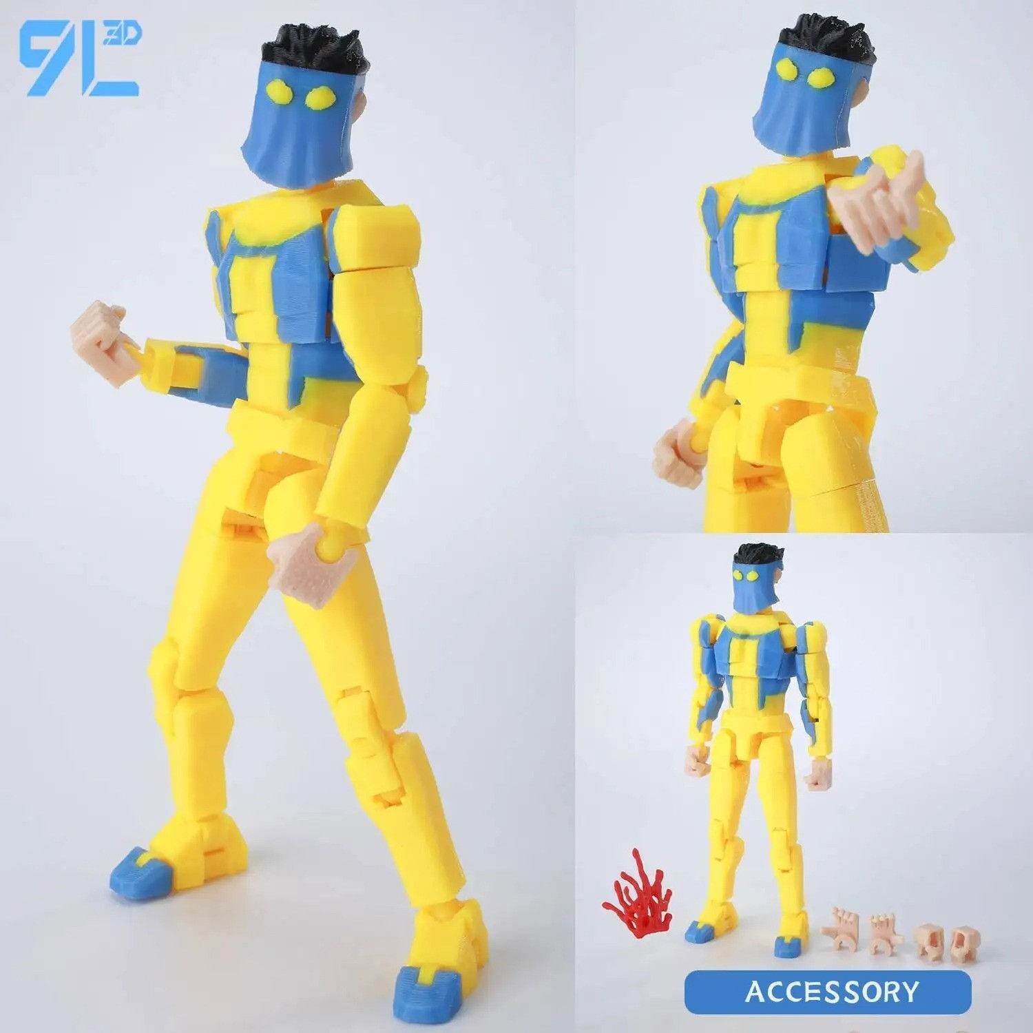 3D Printed Invincible Superhero Action Figures with Articulatable Limbs