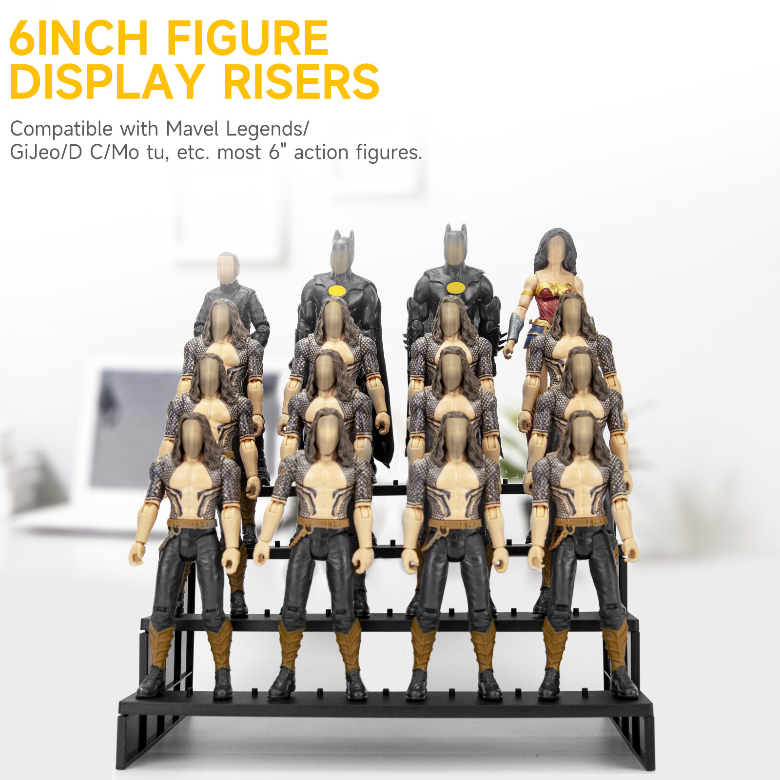 4 Tiers Display Risers Stand Shelf for 6inch Mavel Legends/ Gi Joe Action Figure