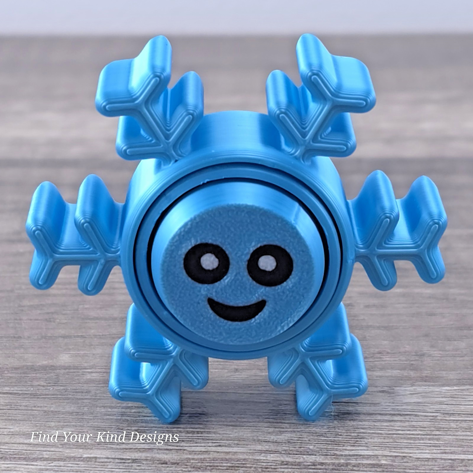 Snowflake Clicker/Spinner– 3D Printed Fidget Toy with Keychain, Stress Reliever