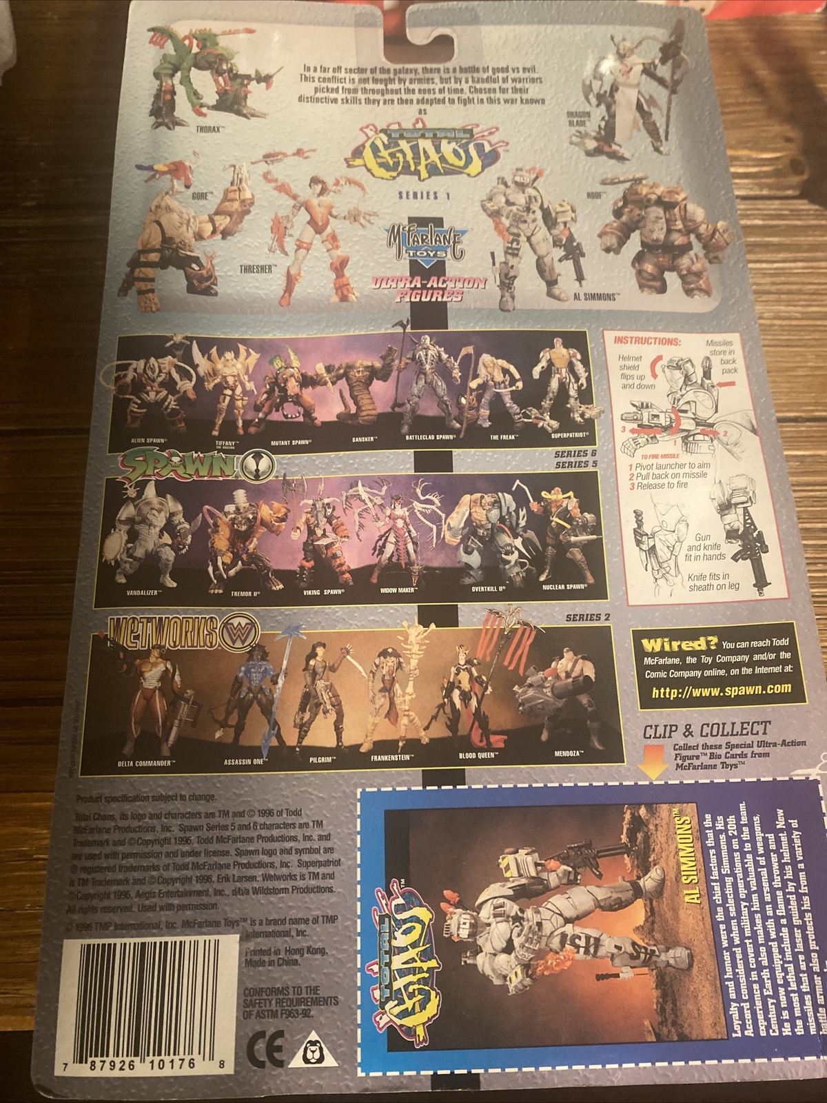 McFarlane TOTAL CHAOS AL SIMMONS ACTION FIGURE/COMIC BOOK COMBO LOT – FREE S & H