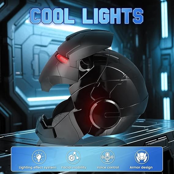 Iron Man Full Black Helmet MK5 1/1 Electronic Voice-controlled Mask Cosplay Prop