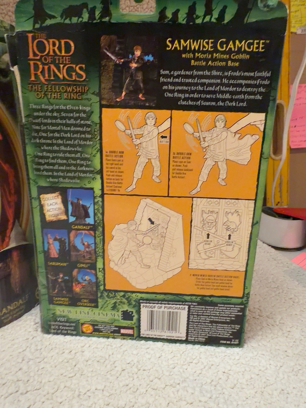 Lord of the Rings Samwise Gamgee Moria Mines Battle Action Figure Sealed Toy Biz