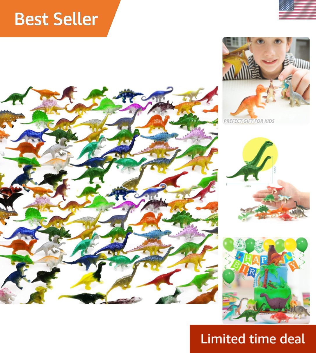 Assorted Dinosaur Toy Set for Kids – 78-Pack of Mini Figures for Party Favors