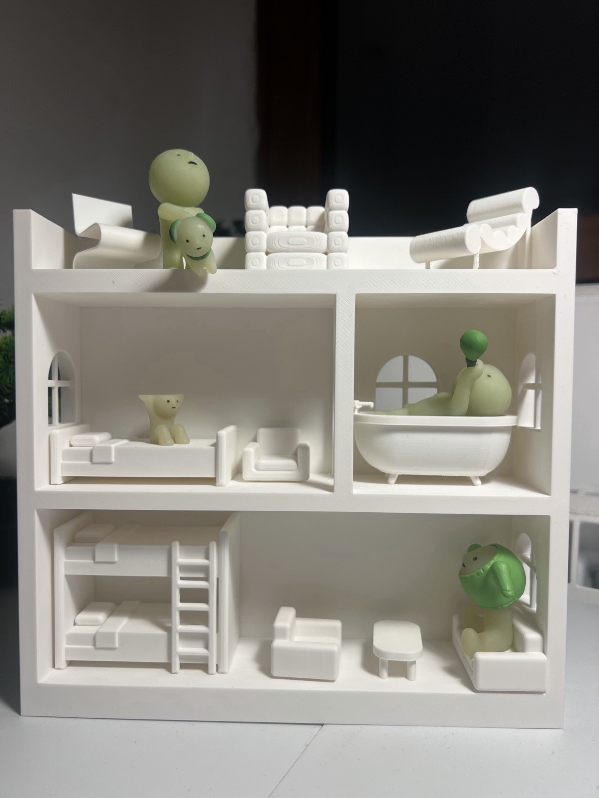 Smiski Minimalist Display Modular House Includes all 10 pieces of furniture