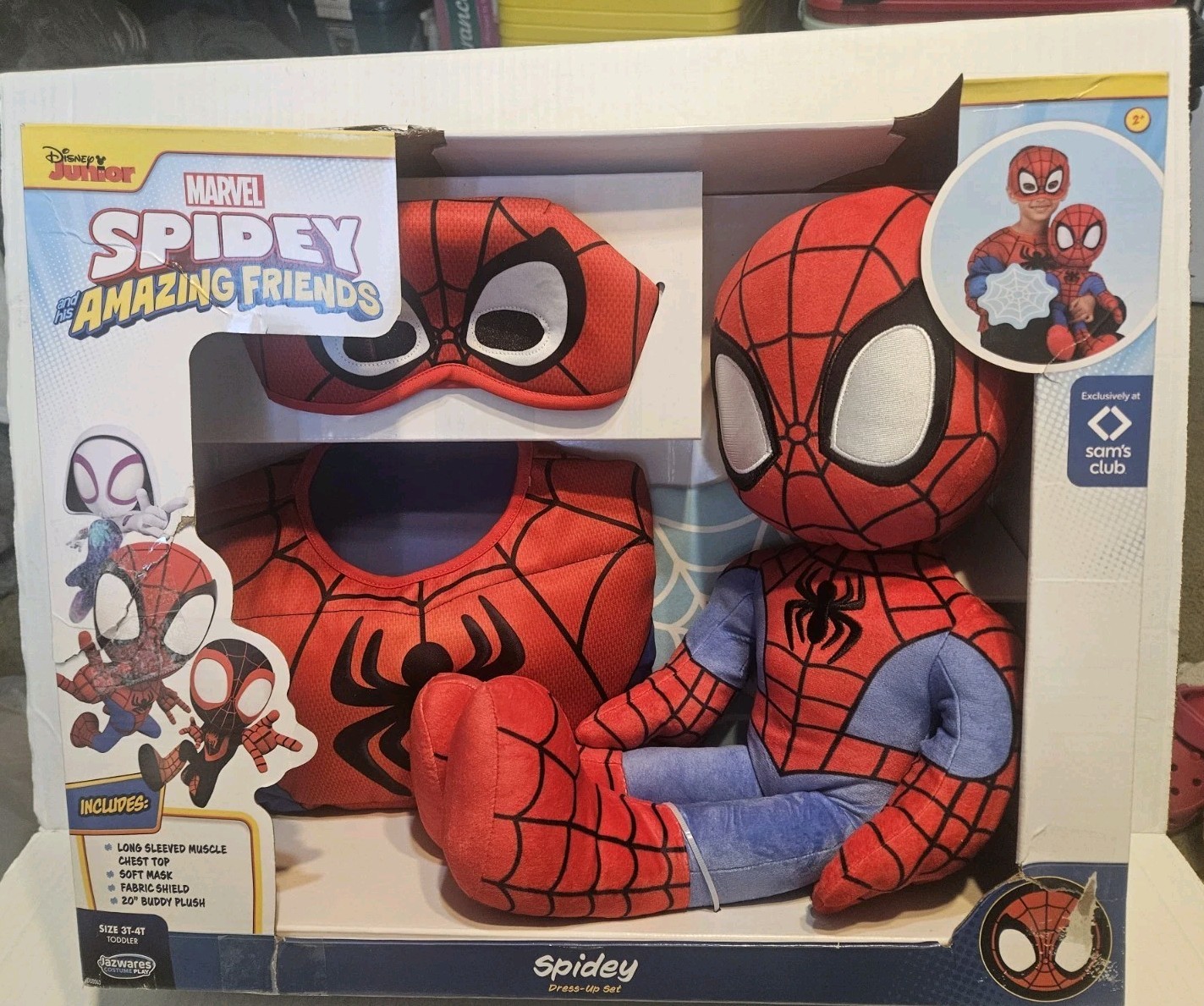 Disney JR Marvel Spidey And His Amazing Friends Dress-Up 4 Pc Toddlers 3T-4T NIB
