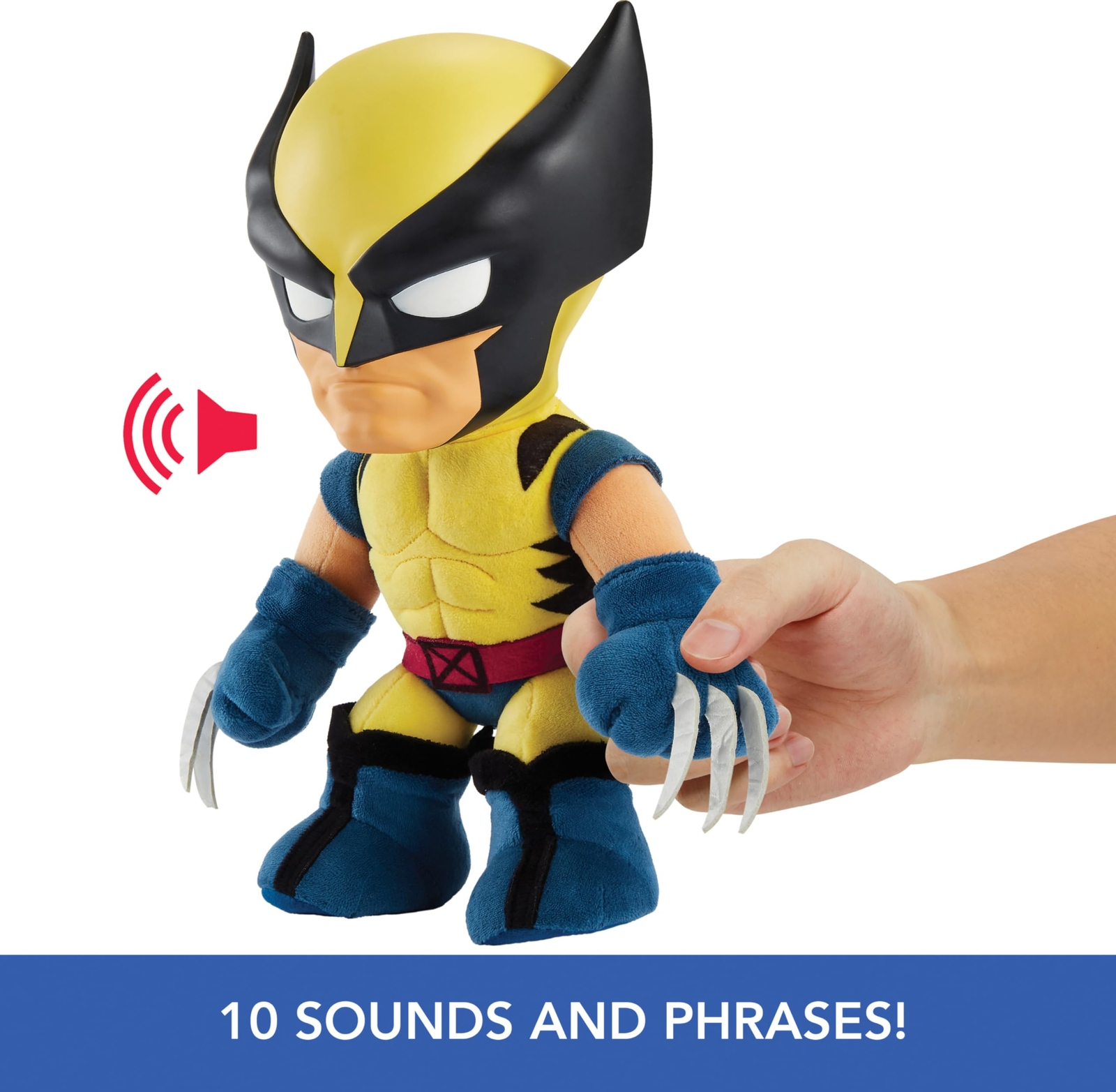 Marvel Wolverine Plush Figure 90s X-Men Suit 10 Sounds Kids Toy 3 Years Up