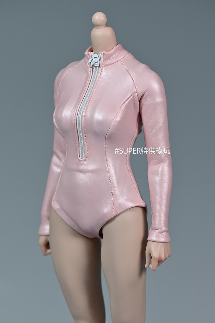1/6 Female Long Sleeve One-piece Wetsuit Clothes Fit 12″ Action Figure Body