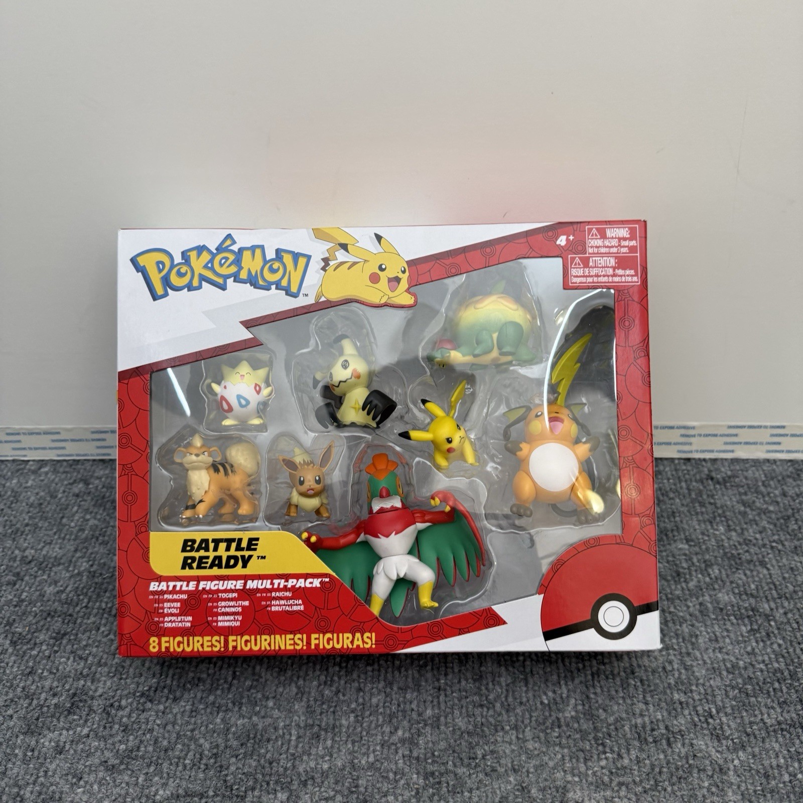 Pokémon Battle Figures 8 Pack Pikachu Hawlucha Appletun Raichu Mimikyu Togepi +