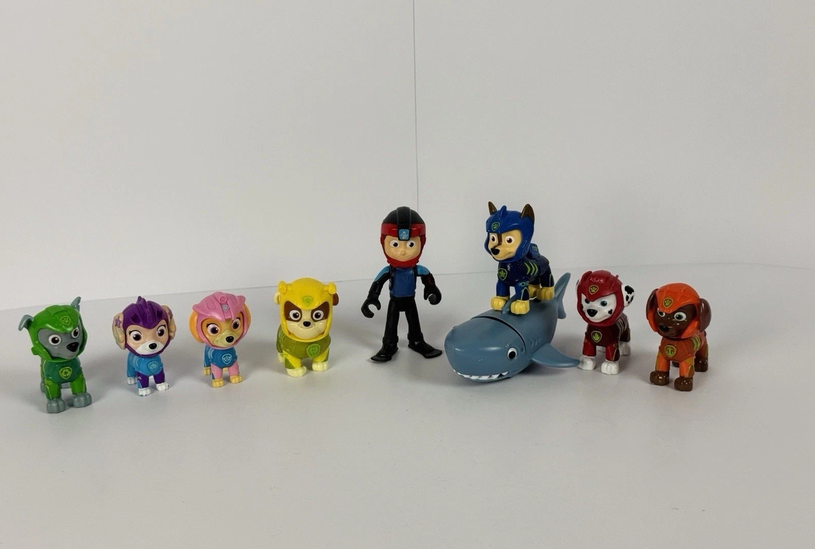 PAW Patrol Aqua Pups Lot Coral Skye Chase Marshall Rubble Rocky Zuma Ryder Shark