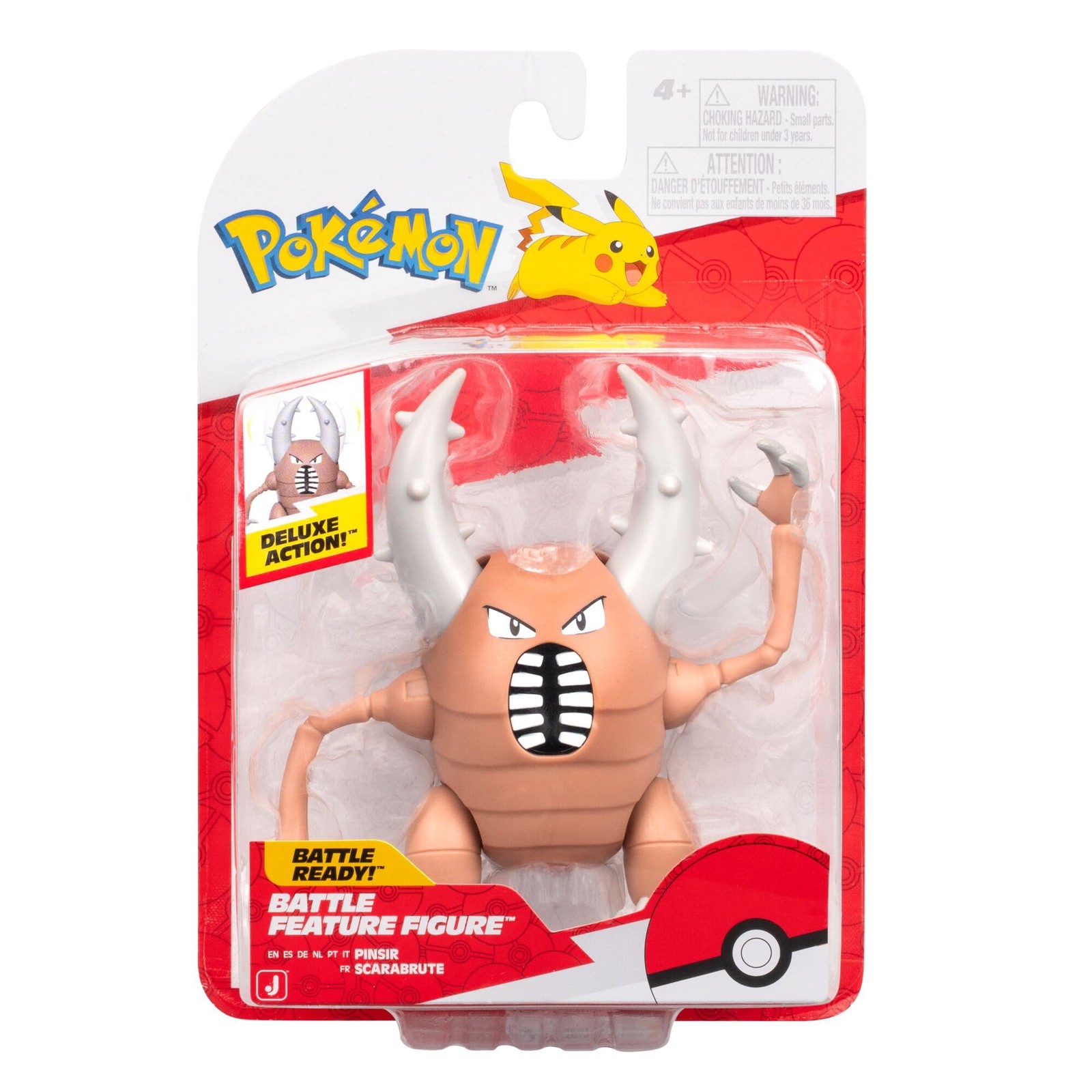 Pokémon Pinsir Battle Feature Figure – 4.5-Inch Pinsir Battle Ready Figure with