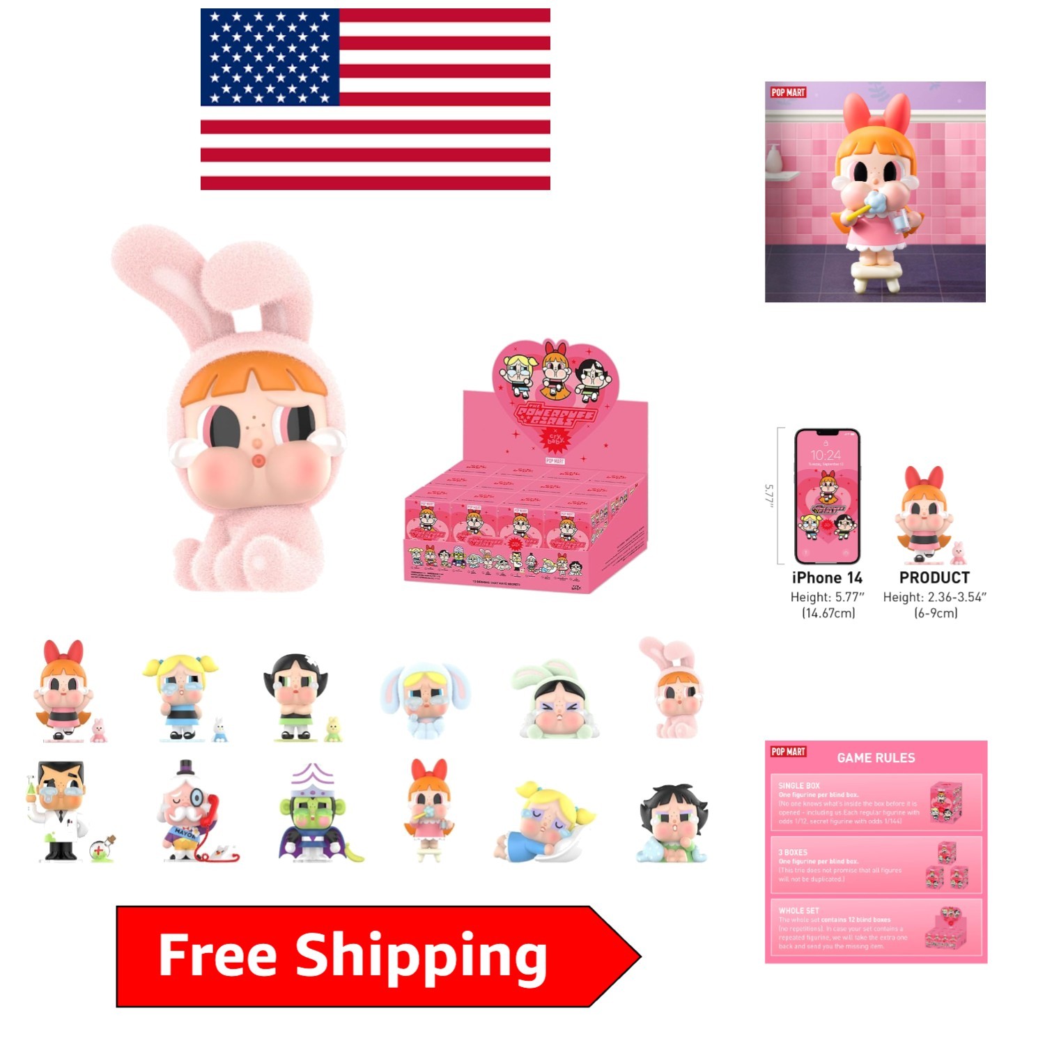 Collectible CRYBABY Powerpuff Girls Blind Box Figures – Ideal Gifts for All Ages