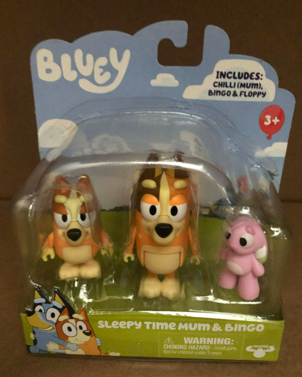Bluey Figure Set Sleepy Time Mum And Bingo Floppy 2.5″ New In Package