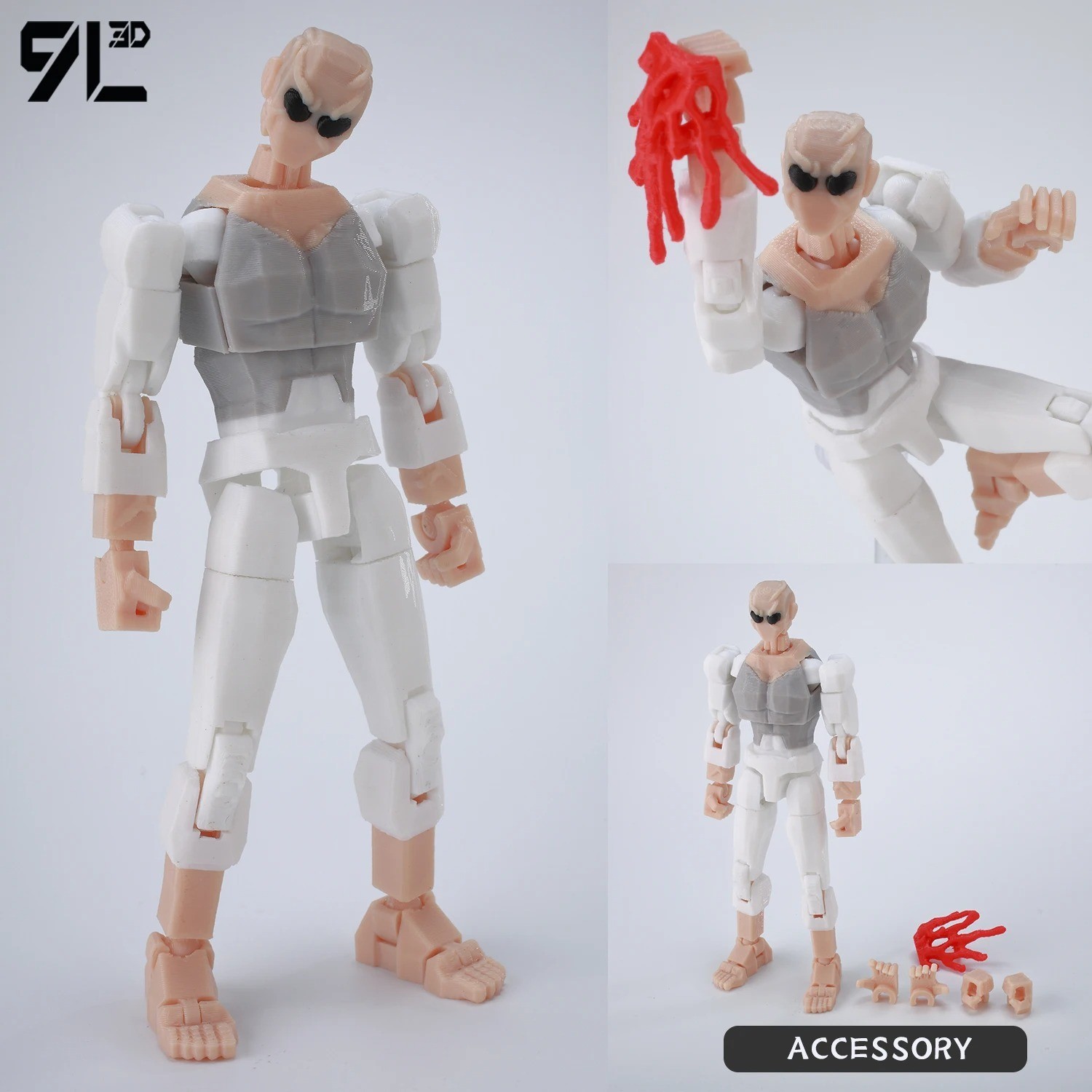 3D Printed Invincible Superhero Action Figures with Articulatable Limbs