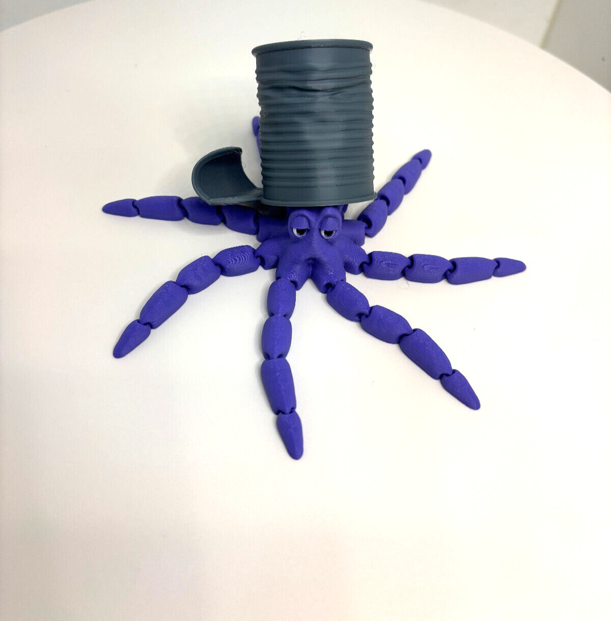 Adorable 3D Printed Octopus Fidget Toy with Tin Can Hat!
