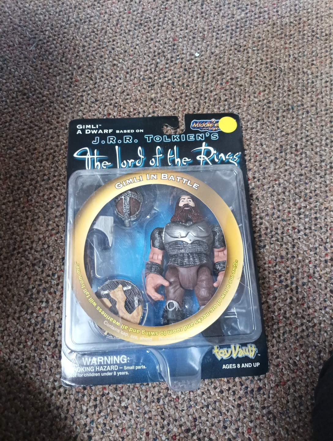 Gimli Of The Fellowship LOTR Lord Of The Rings Action Figure New 1998 Toy Vault
