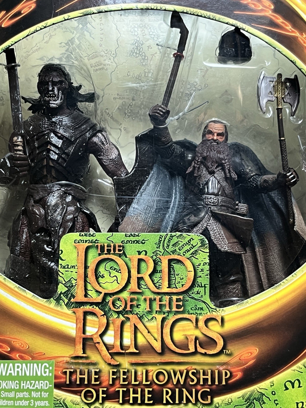 NIP 2001 Lord of the Rings Uruk-Hai Warrior Gimli Action Figure Toy Set Toybiz