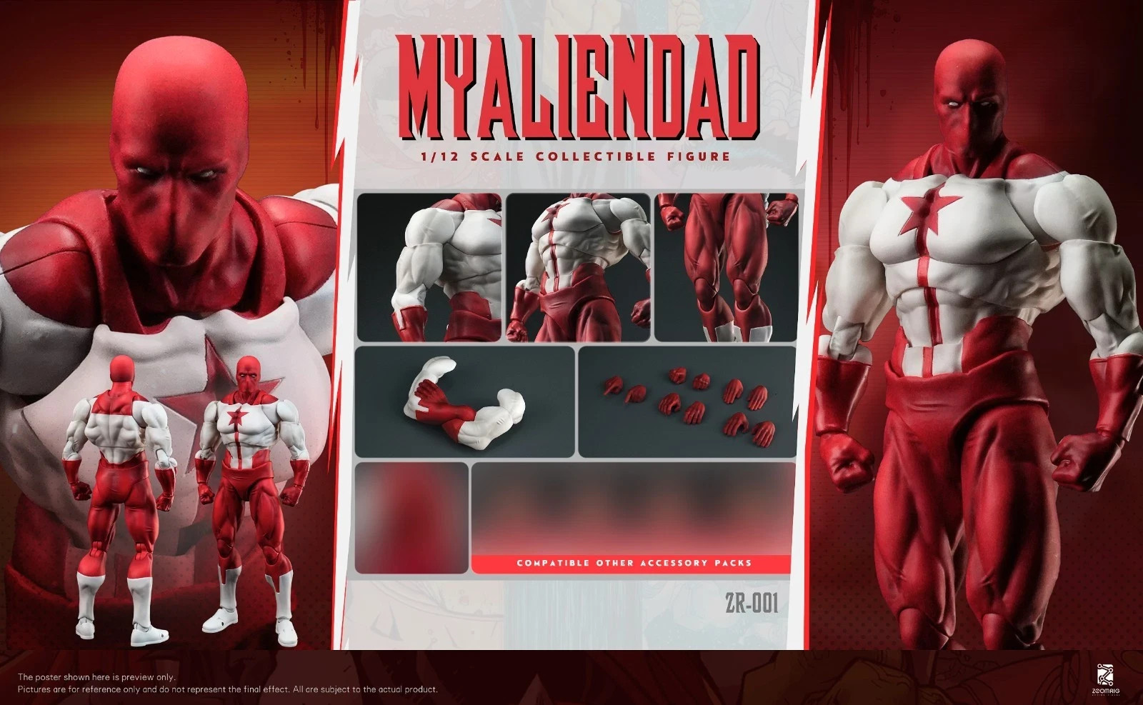 ZOOMRIG 1/12 MYALIENDAD ZR-001 + Accessory Pack TN-001 Action Figure New In Hand