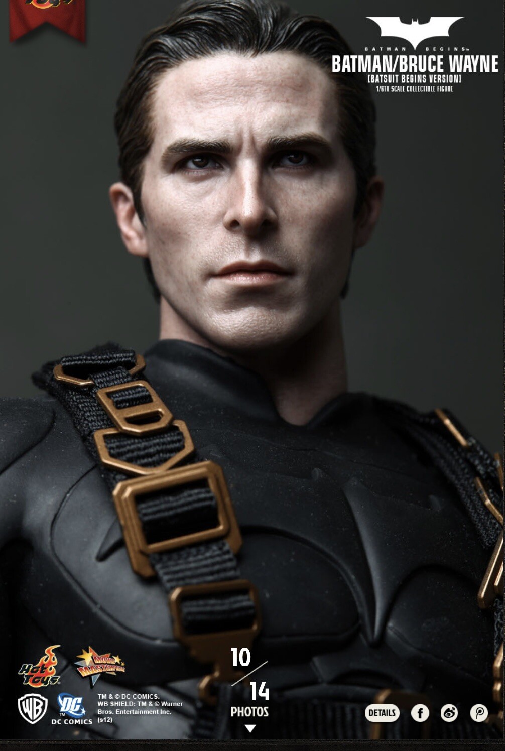 HOT TOYS FIGURE 16 DC BATMAN BRUCE WAYNE BATSUIT BEGINS VER 901489 G1N