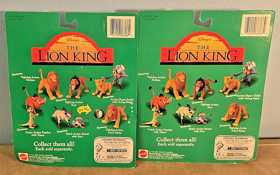 Lot of 2 NIB Vintage 90s Disney LION KING Action figures Toys sets 1990 Mattel